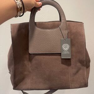 NEW VINCE CAMUTO BECK LARGE LEATHER TOTE W CROSSBODY STRAP
